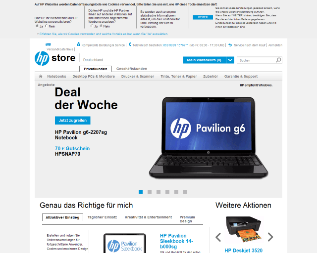 HP Webseite
