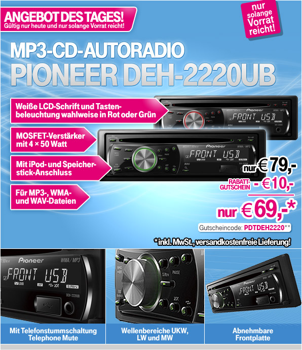 Pioneer MP3-CD-Radio DEH-2200UB