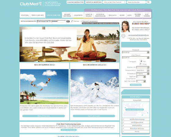 ClubMed Webseite